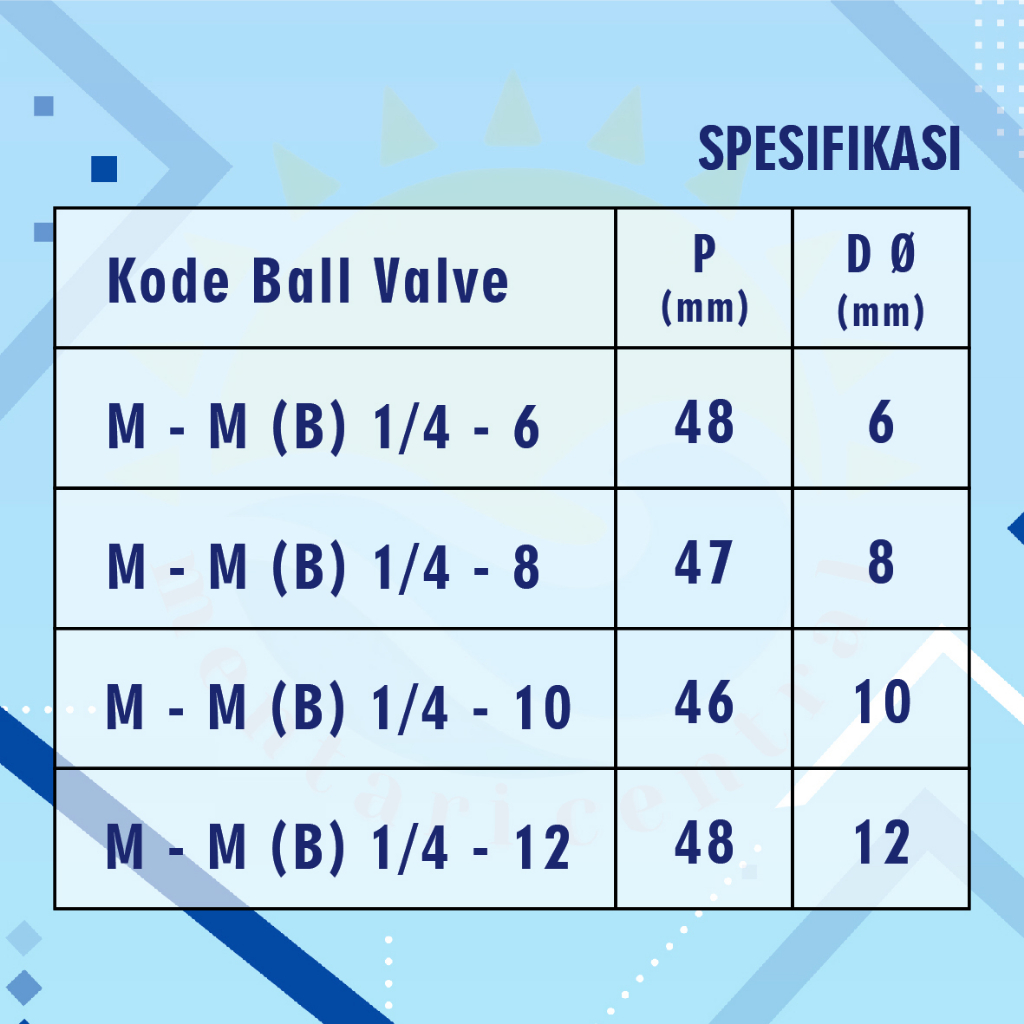 BALL VALVE / STOP KRAN / KERAN KUNINGAN male to male M-M 1/4 (B)