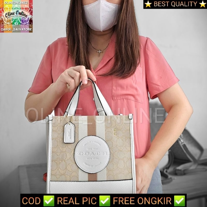 tas dempsey square bag CO*** rainbow brown pink peach purple white women shoulder dan tas jinjing coch canvas cirebon ready stock indrmayu kuningan majalengka losari instan