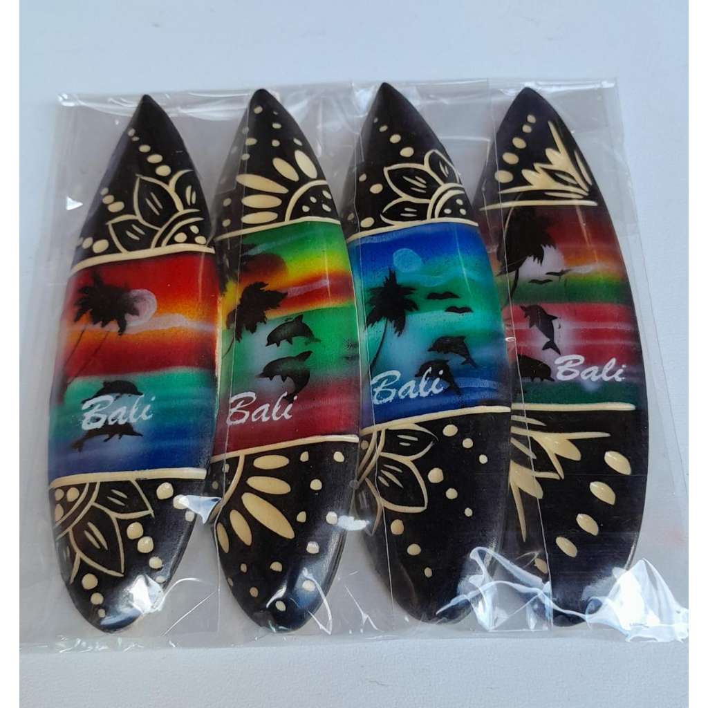 1 paket Magnet tempelan kulkas Surfing lukis isi 4pcs hiasan kerajinan tangan