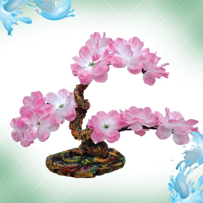 Hiasan Aquarium Dekorasi Aquascape Pohon Bonsai Sakura