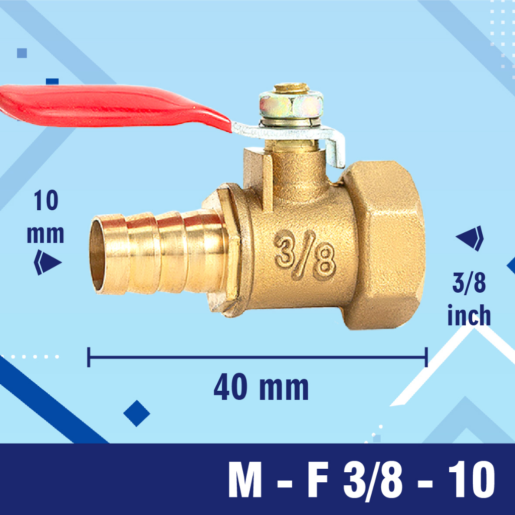 STOP KRAN BALL VALVE MALE TO FEMALE 1/4&quot; 1/2&quot; 3/8&quot; 1/8&quot; M-F (KODE)