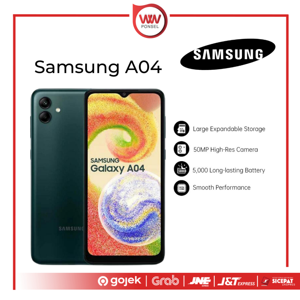 Hp Samsung A04 Ram 4GB Internal 64GB Garansi Resmi