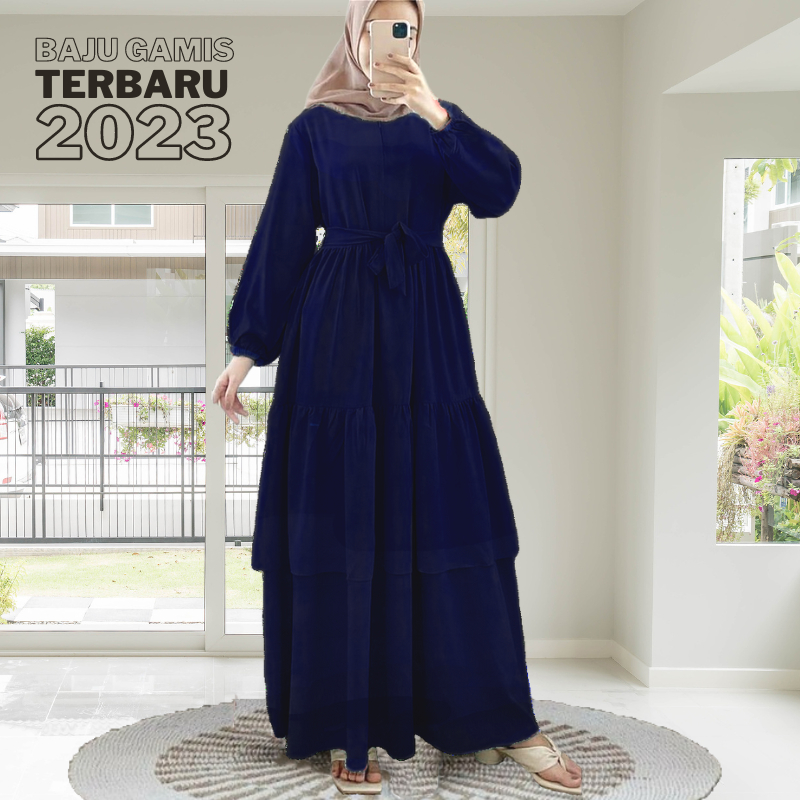 Baju Gamis Terbaru 2023 Lebaran Wanita Dress Muslim Kondangan Remaja Syakila Dress Crinkle Cringkel Airflow Kekinian Premium Fashion Muslim Polos Elegan Simple Model Terbaru2023 Terlaris Buat Lebaran Ld 120 Jumbo Busui Gamis B