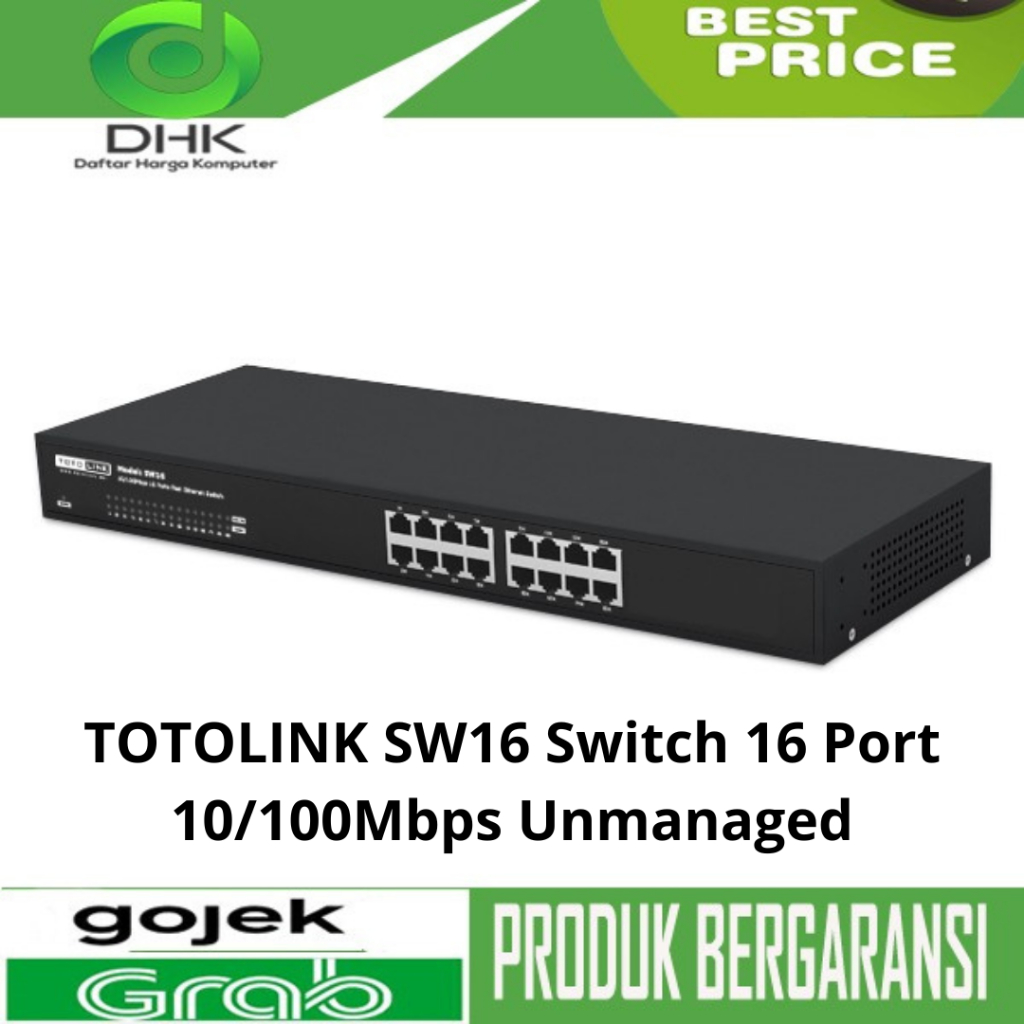 Switch 16 Port 10/100Mbps Unmanaged - TOTOLINK SW16