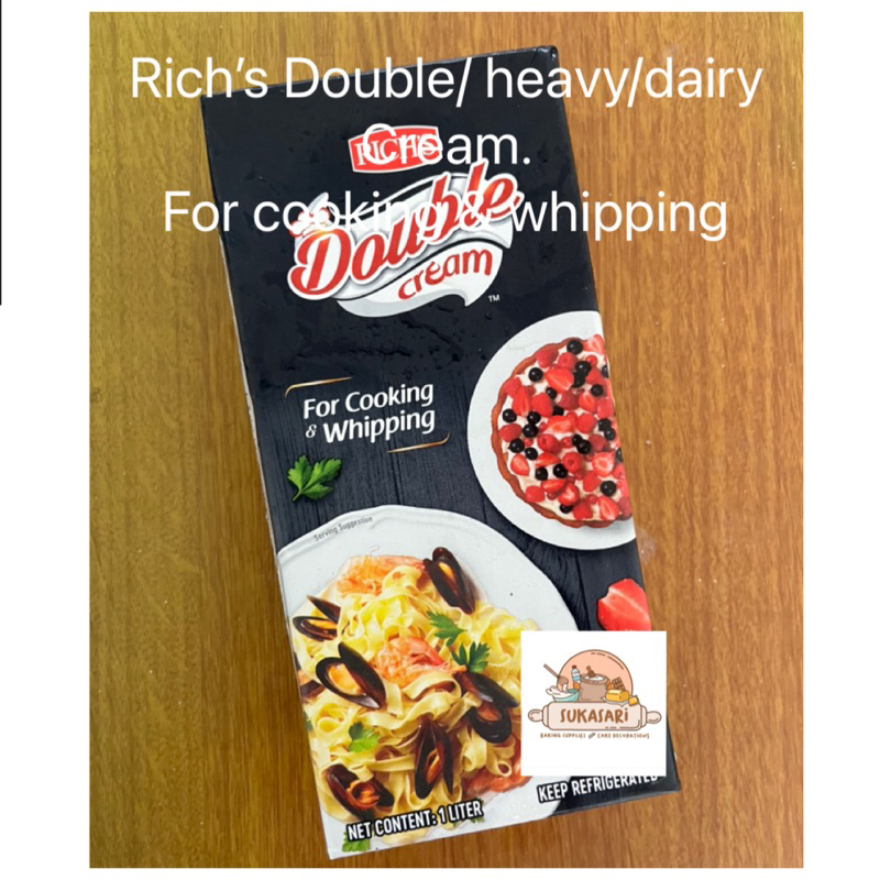 

Rich Double cream 1 lt Rich's for Cooking whipping heavy dairy cream krim kental masak whip