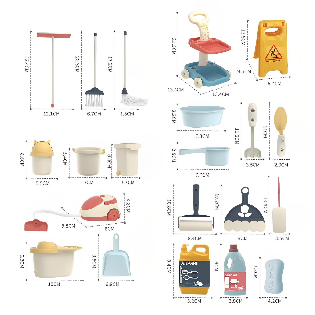 Cleaning Set Lengkap 16 Jenis | Mainan Anak Alat Kebersihan Rumah | Hadiah Ulang Tahun Anak Perempuan 3-4-5-6-7 Tahun