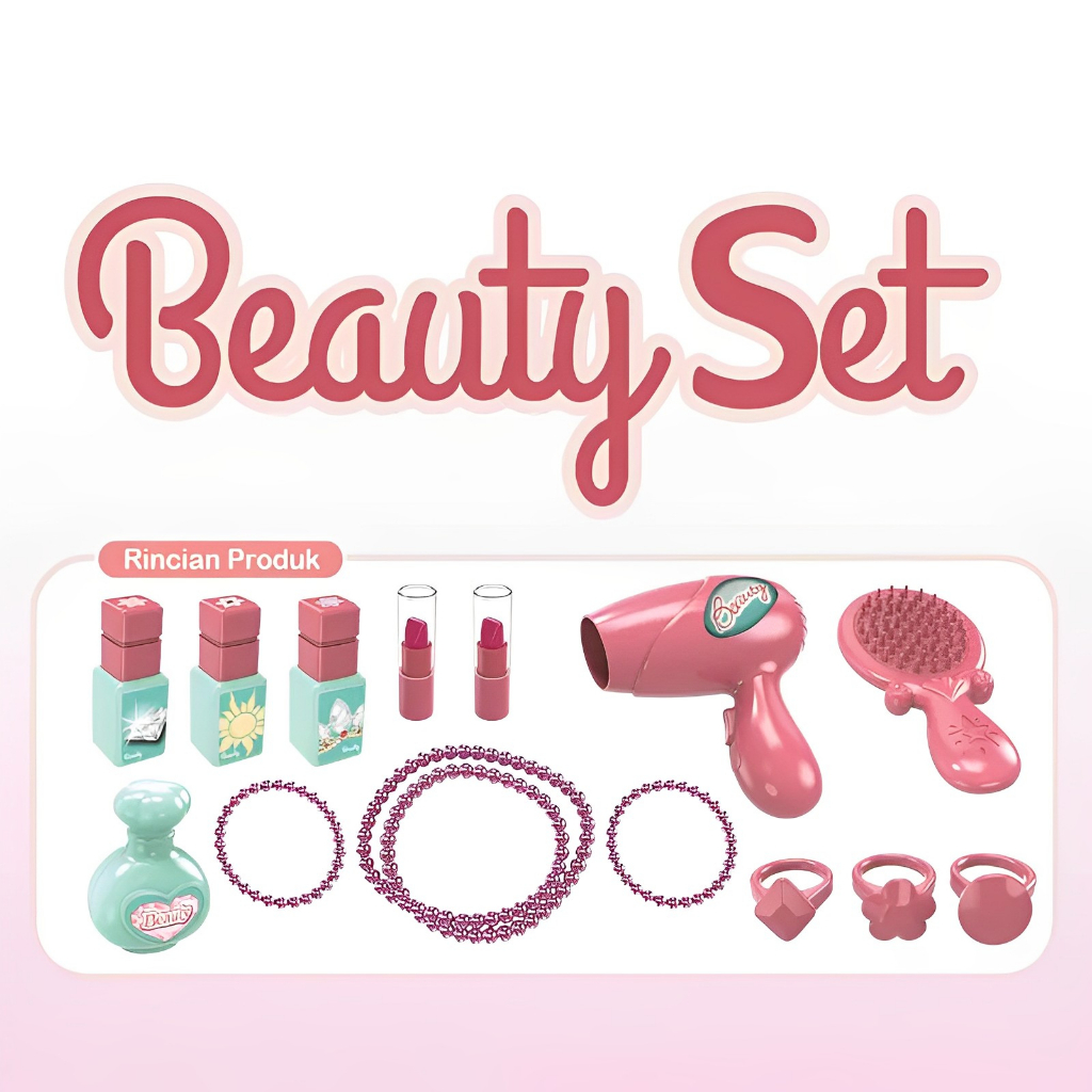 3in1 Beauty Set | Mainan Anak Perempuan Makeup Salon Salonan Terbaru 2023 | Hadiah Ulang Tahun Anak Cewek