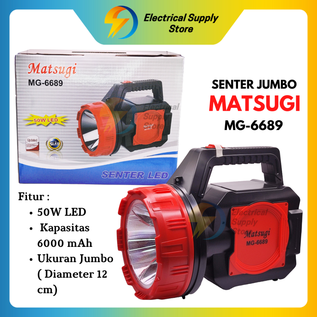 SENTER JUMBO 50W MATSUGI MG-6689 | CAHAYA TERANG &amp; LEBAR