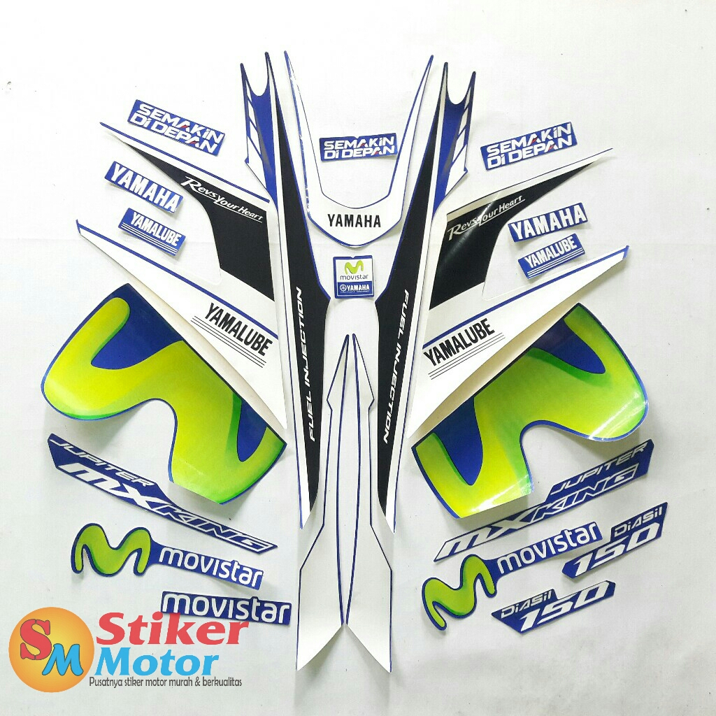Sticker striping motor yamaha mx king 2016 biru