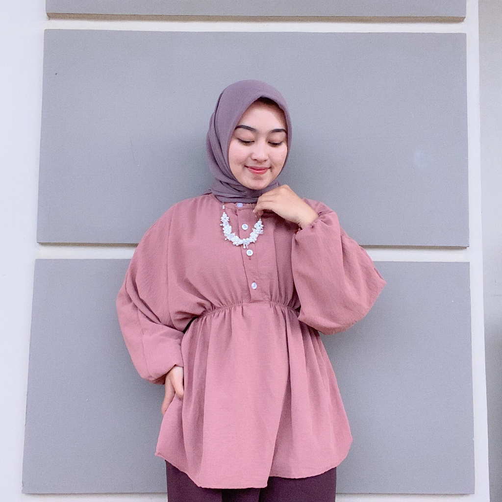 Alya Shirt Kemeja Wanita Kerut Crinkle Airflow