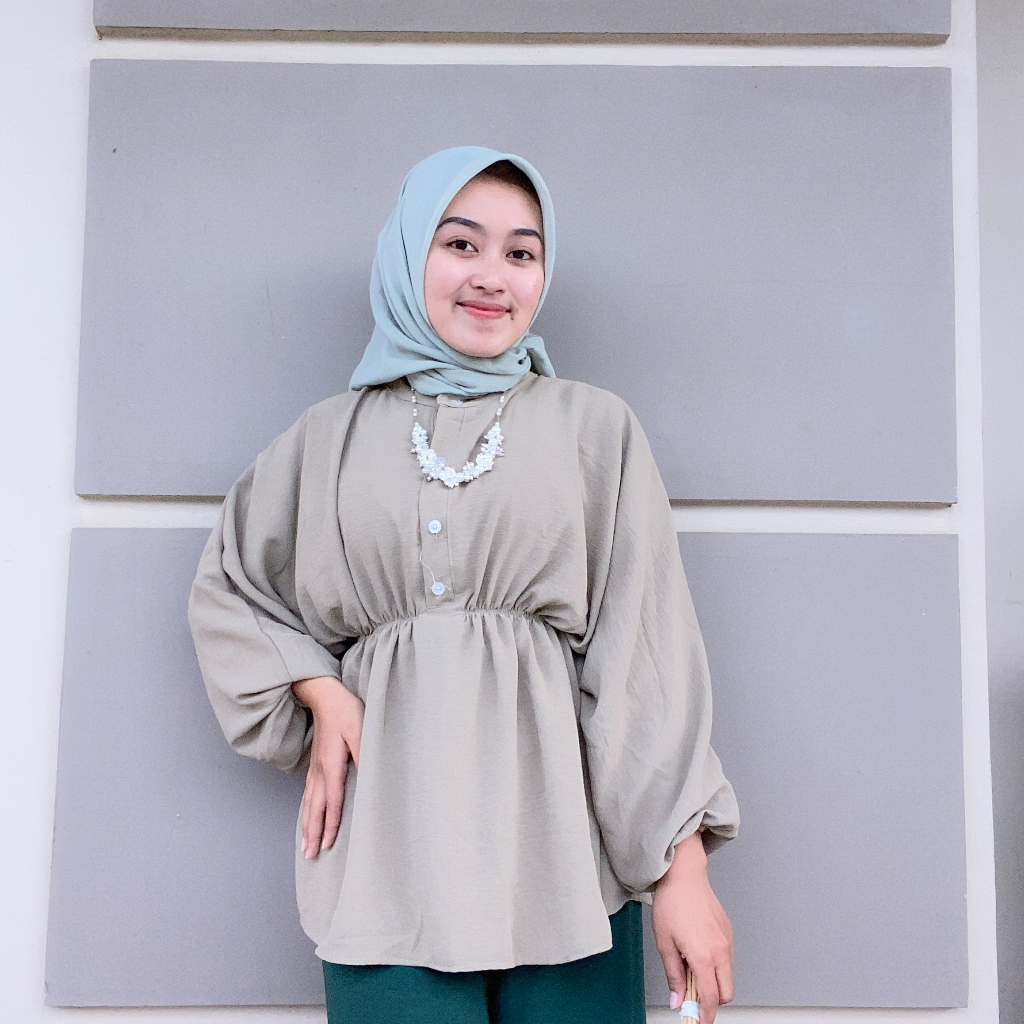 Alya Shirt Kemeja Wanita Kerut Crinkle Airflow