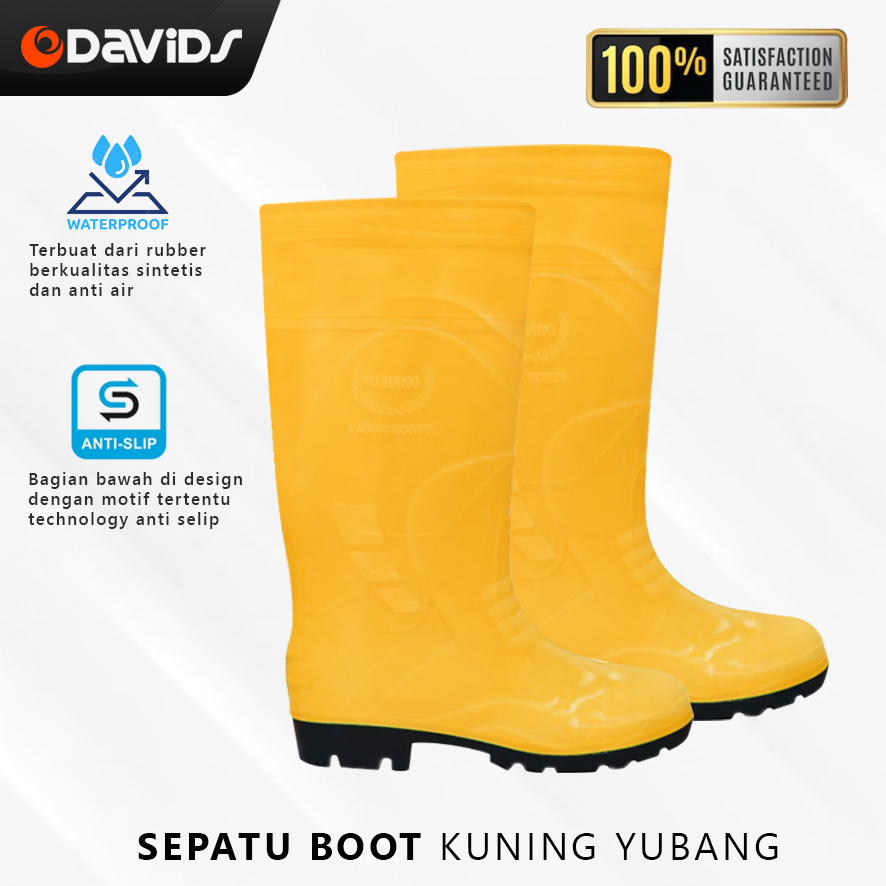 Sepatu boot proyek apd karet kuning panjang