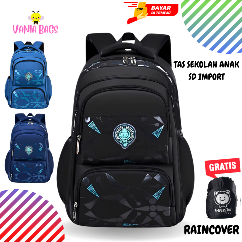 Tas sekolah anak laki laki sd ransel import anti air
