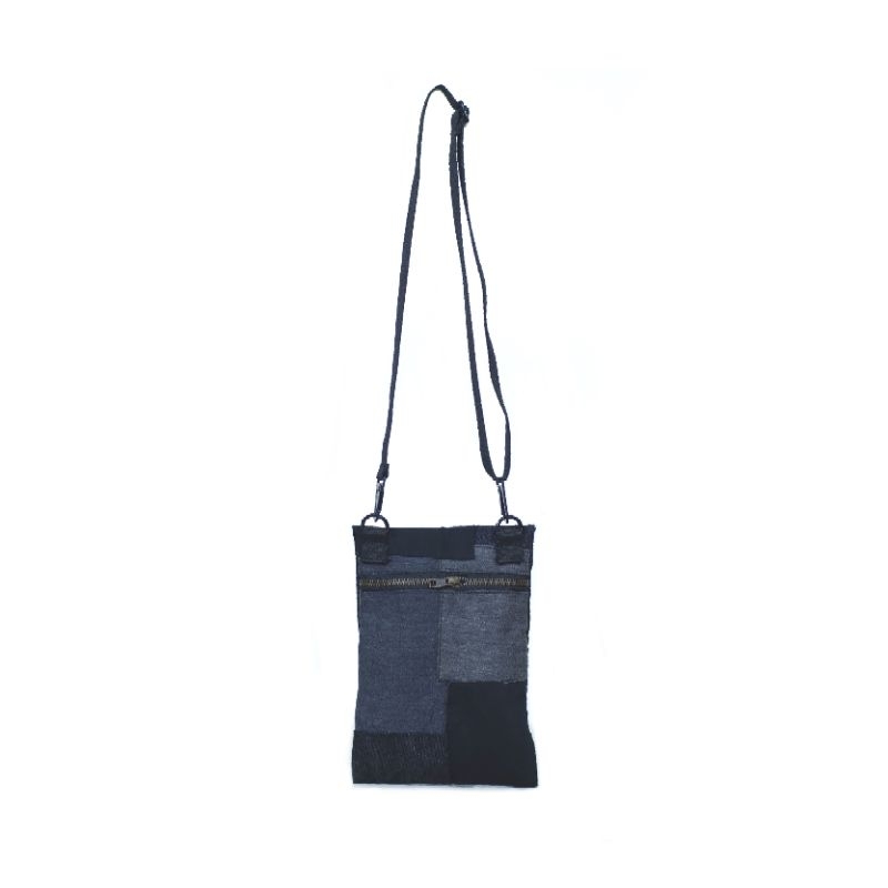 Controlnew Sling Bag small Dark Grey -  Tas, Jeans, Denim, Sashiko, Upcycle, Handmade, Patch