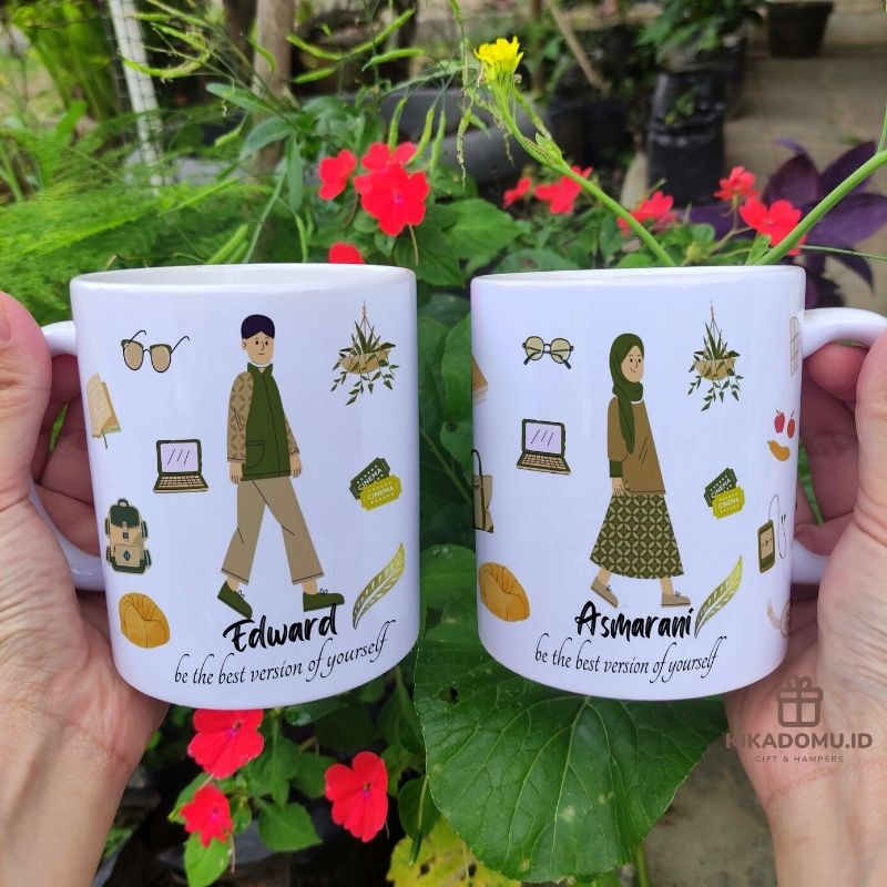 mug custom nama Kado cewek cowok  batik hampers gift box