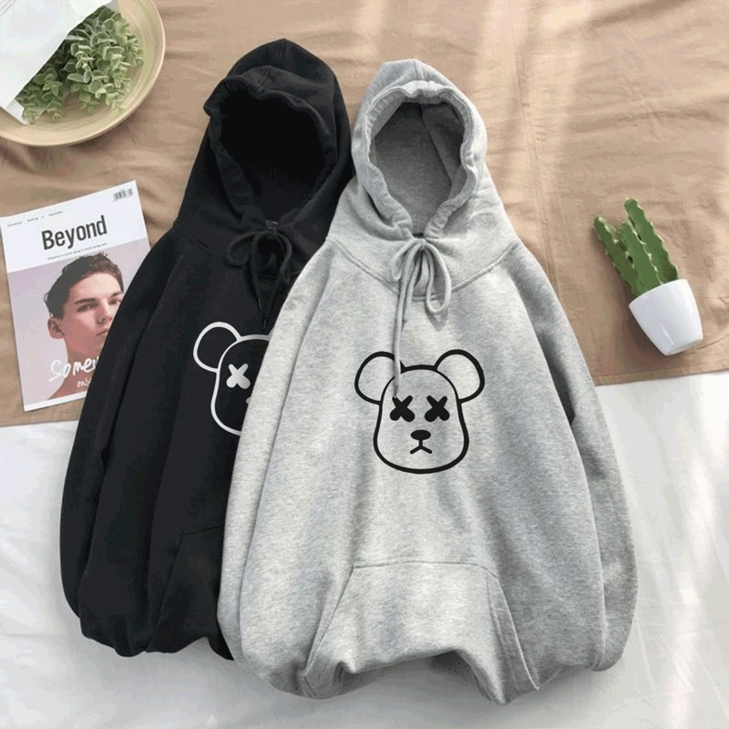 Parisdivarious Sweater Hoodie Jemper X Bear Bahan Fleece Size S - XXL (Pria &amp; Wanita)