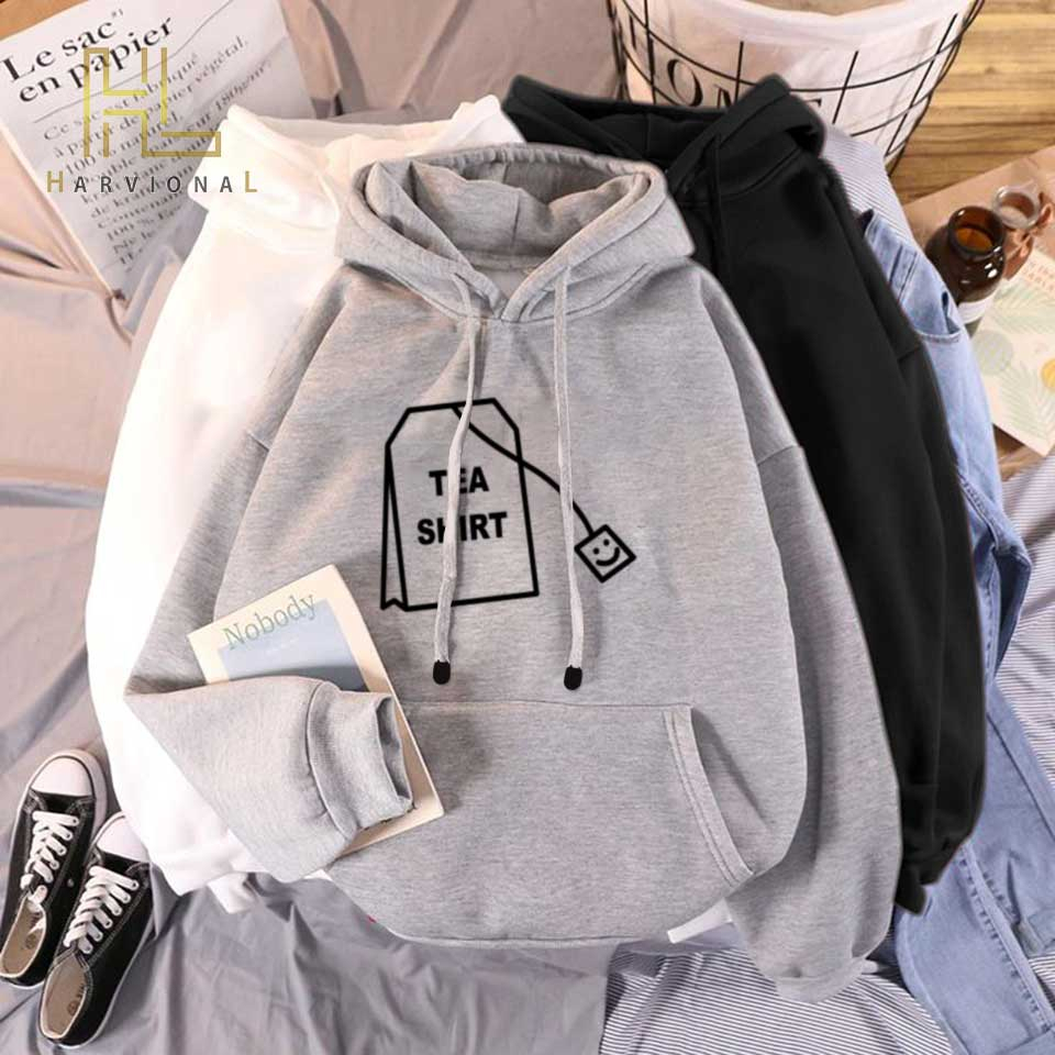 Parisdivarious Sweater Hoodie Jemper Tea Shirt Bahan Fleece Size S - XXL (Pria &amp; Wanita)