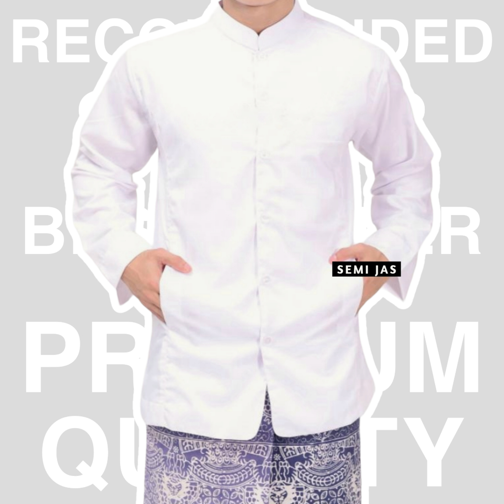 Koko Semi Jas Pria / Baju Koko Semi Jas Lengan Panjang / Koko Semi Jas Terompah / Koko Semi Jaz /  K