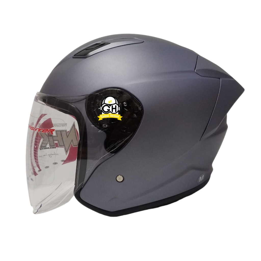 NHK HELM R1 ELITE SOLID DARK GREY DOFF SINGLE VISOR HALF FACE NHK ELITE