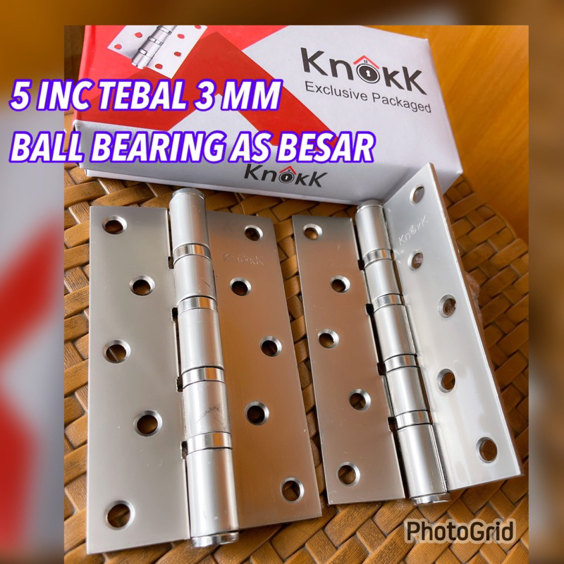 Promo StokTerbatas Engsel 5 Inc Stainless Tebal 3 MM BALL BEARING/ ENGSEL PINTU 5 INC BALL BEARING/ stanlis 5 inc engsel pintu  stanlis steel engsel kunci/ PROMO ENGSEL 5 INCH STAINLIS SUS 304 TEBAL/ engsel pintu sus 304 tebal 5 inc