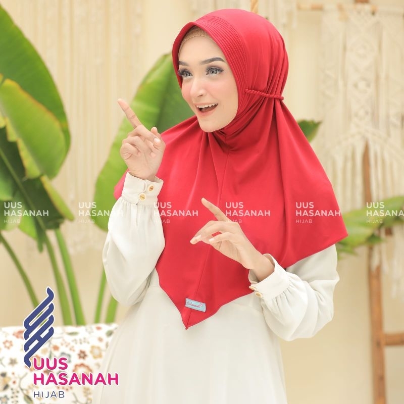 (Uus Hasanah) ZAENAB BALLERINA •jilbab instan jersey ballerina•hijab instan pet tali kepang