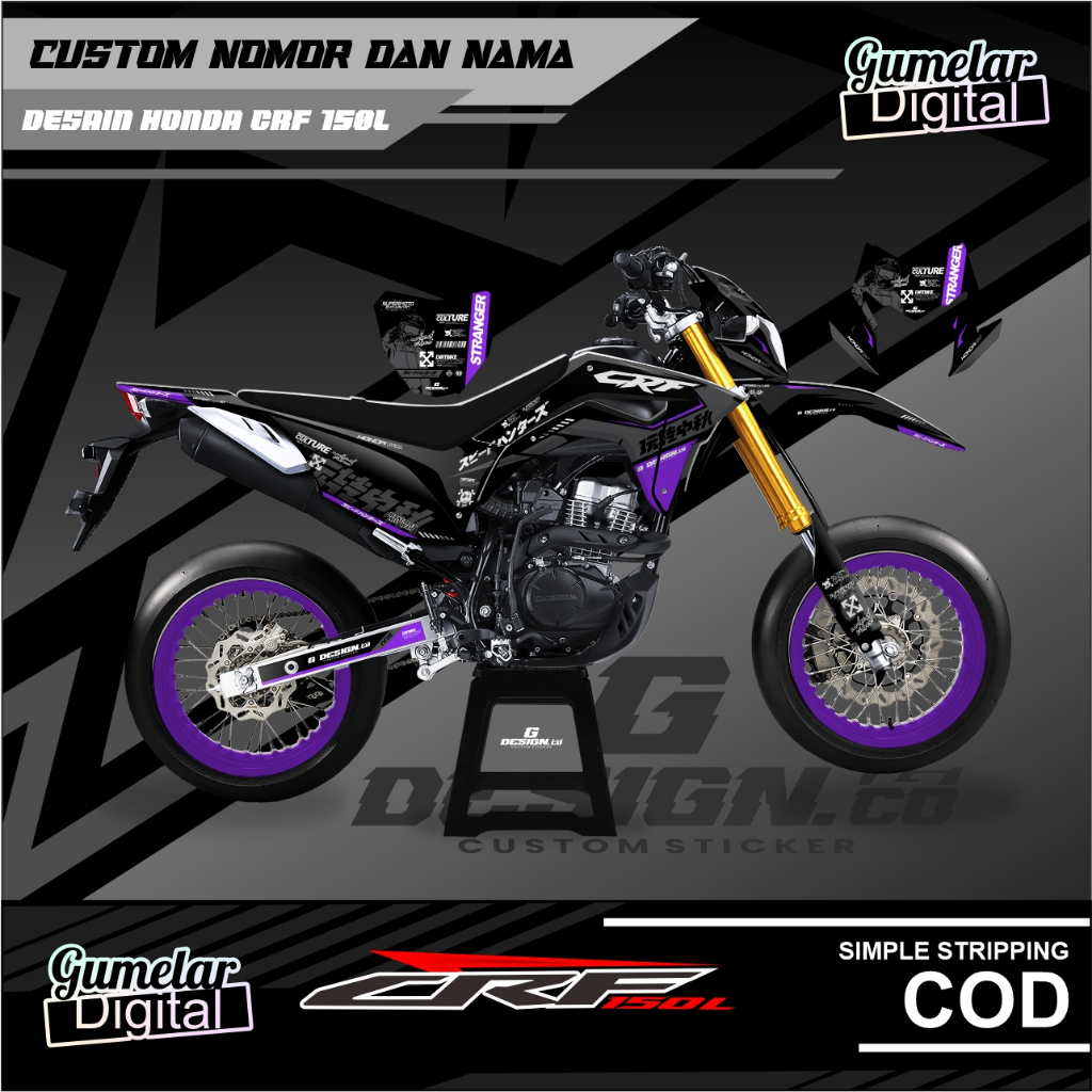 DECAL FULL BODY CRF 150L SUPERMOTO SIMPEL 012