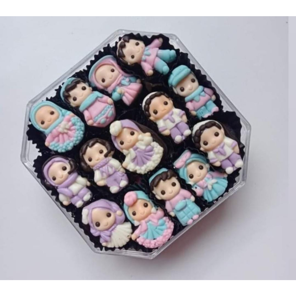 Coklat karakter anak muslim kue lebaran murah premium
