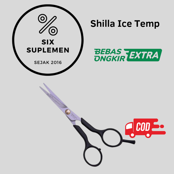 Gunting Potong Rambut Barber SHILLA Ice Tempered Stainless Steel (Potong Gagang Hitam)