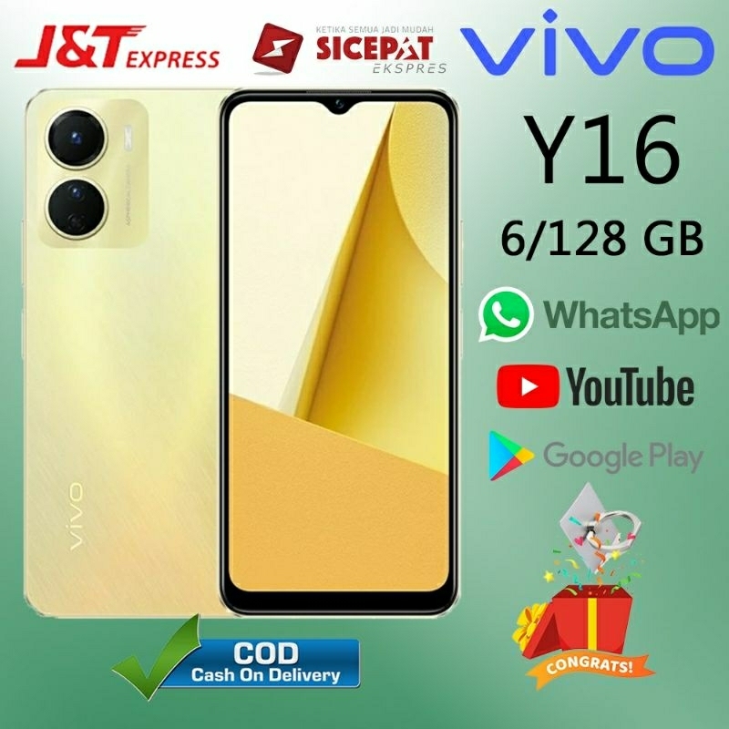 HP VIVO Y16 RAM 6/128 GB  BARU GARANSI 1 TAHUN