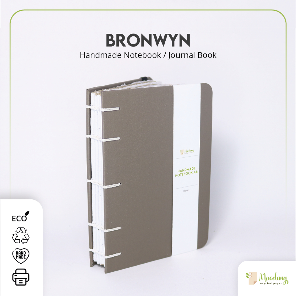 

[BRONWYN] Handmade Notebook / Journal Book (Lembaran Kertas Daur Ulang) by Maoelang Recycled Paper