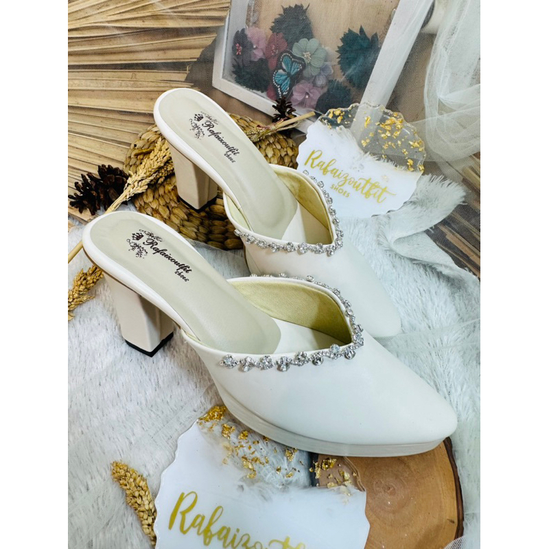 sepatu wanita brisia platform ivory 9cm