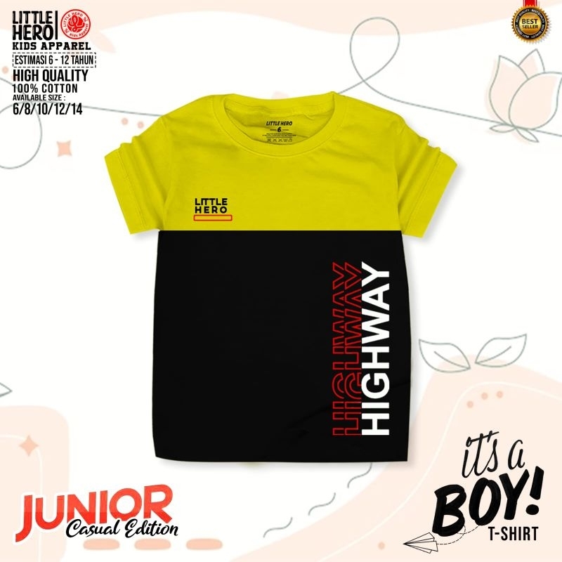 Kaos Anak Laki Laki Remaja Distro Casual Little Hero 5 6 7 8 9 10 11 12 Tahun