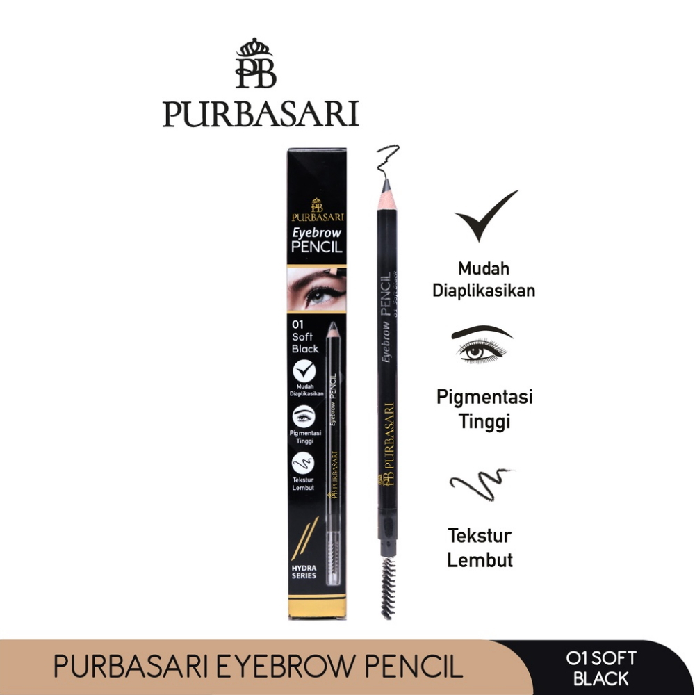 Purbasari Eyebrow Pencil Hydra Series | Pensil Alis pigmentasi tinggi | Pensil Alis tahan lama