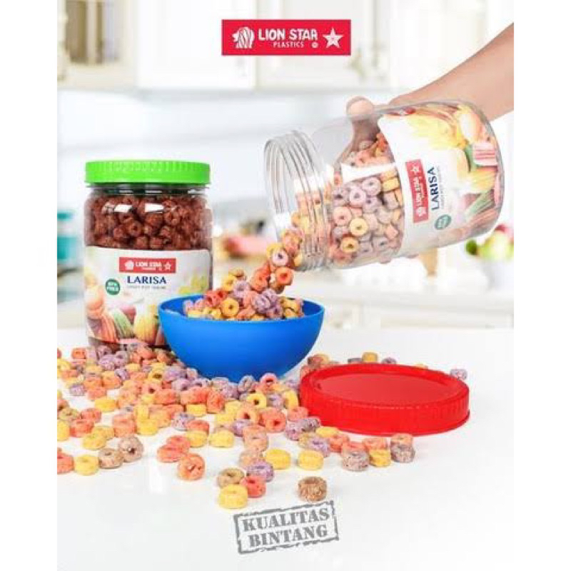 Lion Star Larisa Candy Pot 1500 ML Toples Kue Bening Kristal