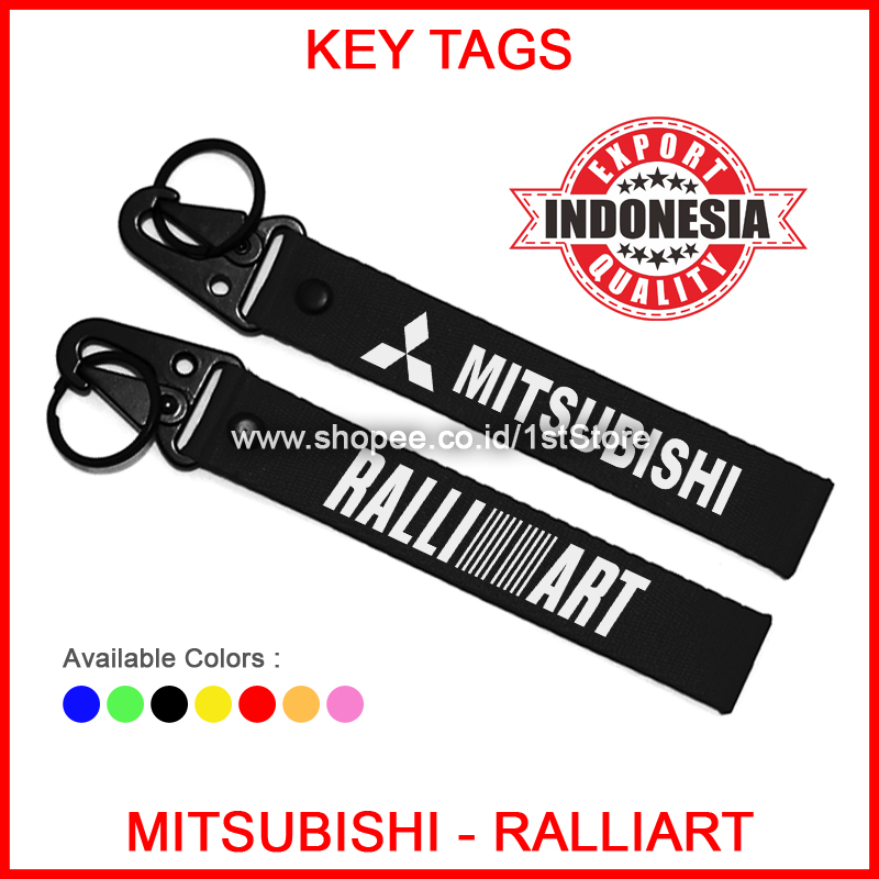 GANTUNGAN KUNCI MITSUBISHI RALLIART PREMIUM LOGO KEYCHAIN HIGH QUALITY KEY CHAIN TOW TOWING STRAP AK