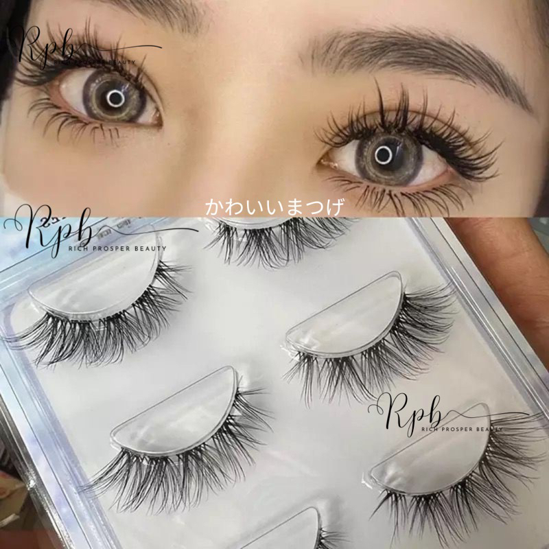 F117- FAIRY THICK 3PASANG Mink Eyelashes Invisible Band Lash Extension Natural False Eyelashes Cross Cluster Fairy 3D Faux Big Eye Long Fake Lashes