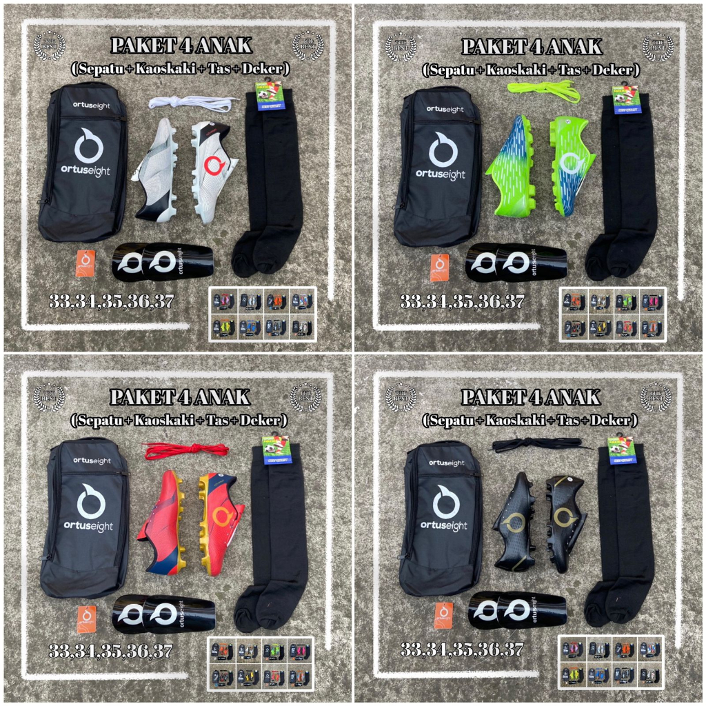 Sepatu Bola Junior Ortus Sepatu Bola Sepak Ortus Anak Paket 4 Item