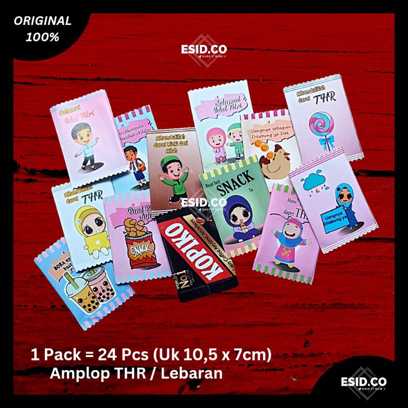 

Amplop THR Lebaran Bentuk Permen Super Lucu ( 1 Pack = 24 pcs )