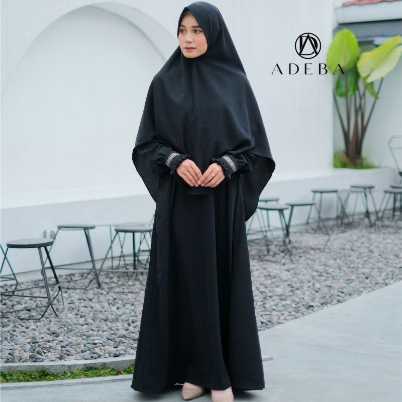 ADEBA - GAMIS CADAR JETBLACK GAMIS CADAR HITAM UNTUK UMROH