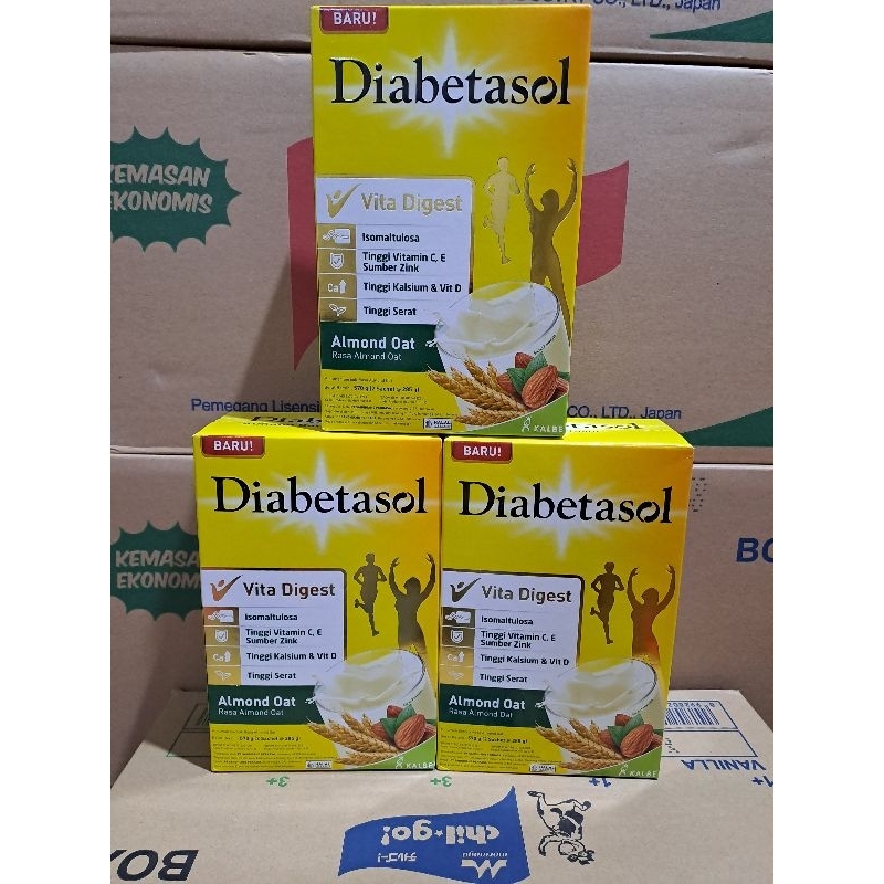 Diabetasol 570gr/600gr vanila coklat capucino almond oat free 6 sachet swetener