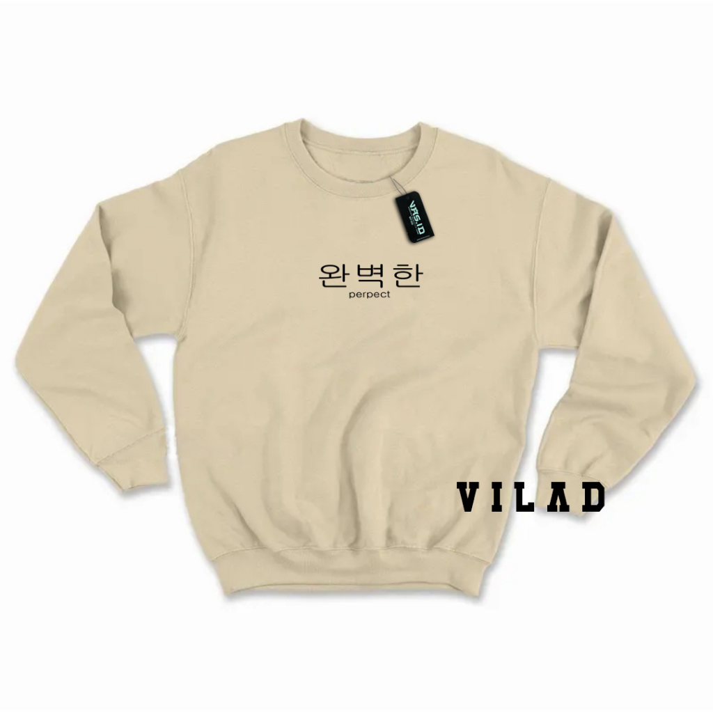 VASPLY Sweater Crewneck Pria Wanita Oversize Perpect Tulisan Jepang Bahan Fleece Tebal Premium Distro