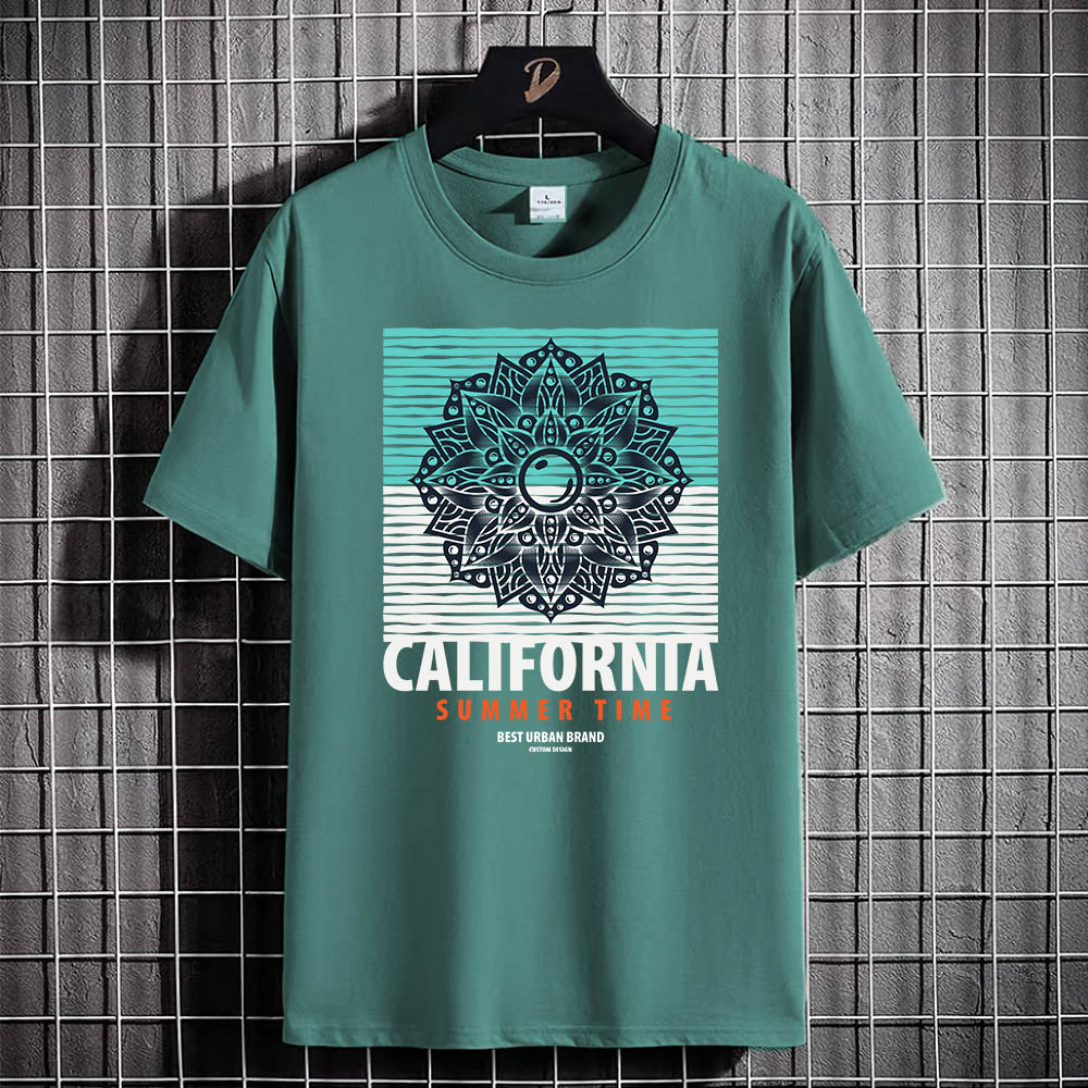 Kaos Tshirt Pria Baju CALIFORNIA Distro Basic Lengan Pendek Cowok Kasual DTF