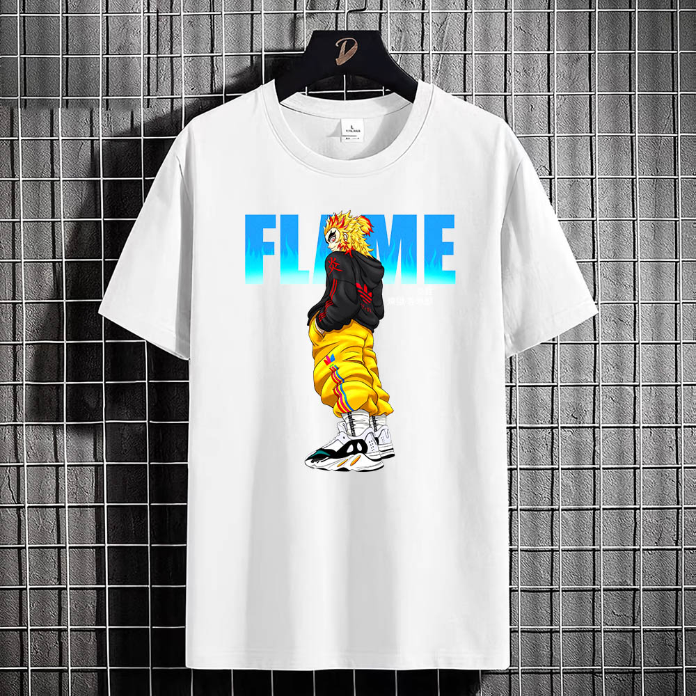 Kaos Tshirt Pria Baju KYOJURO RENGOKU Distro Basic Lengan Pendek Cowok Kasual DTF