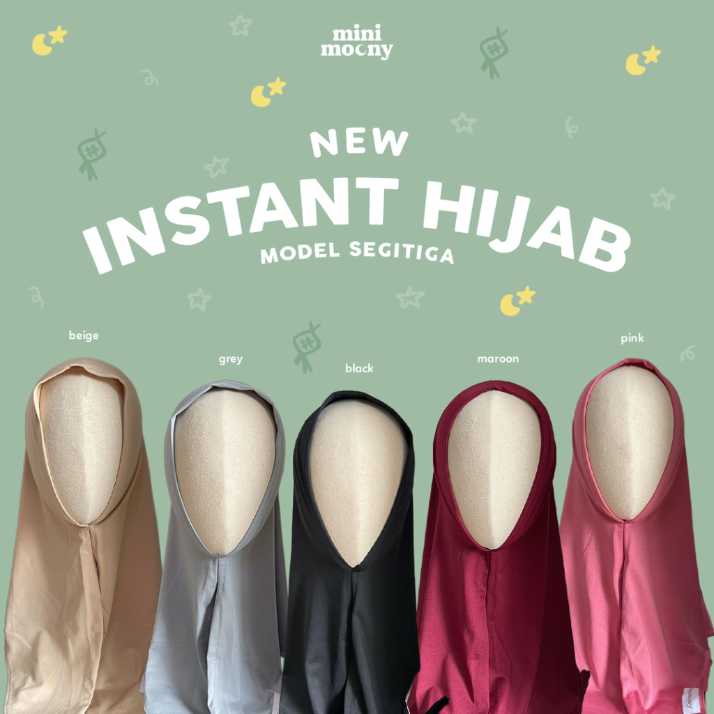 Mini Moony Instant Hijab Model Segitiga