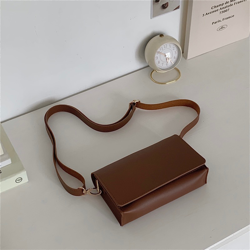 Daeul Vegan Leather Sling Shoulder Bag - INS Korean Sling Bag