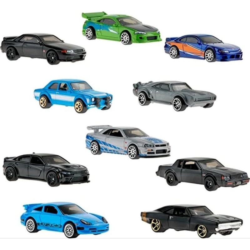 Hot Wheels Fast And Furious 10 Gift Pack Nissan Skyline BNR34 Mitsubishi Eclipse BNR32 Dodge Original Mattel Hotwheels