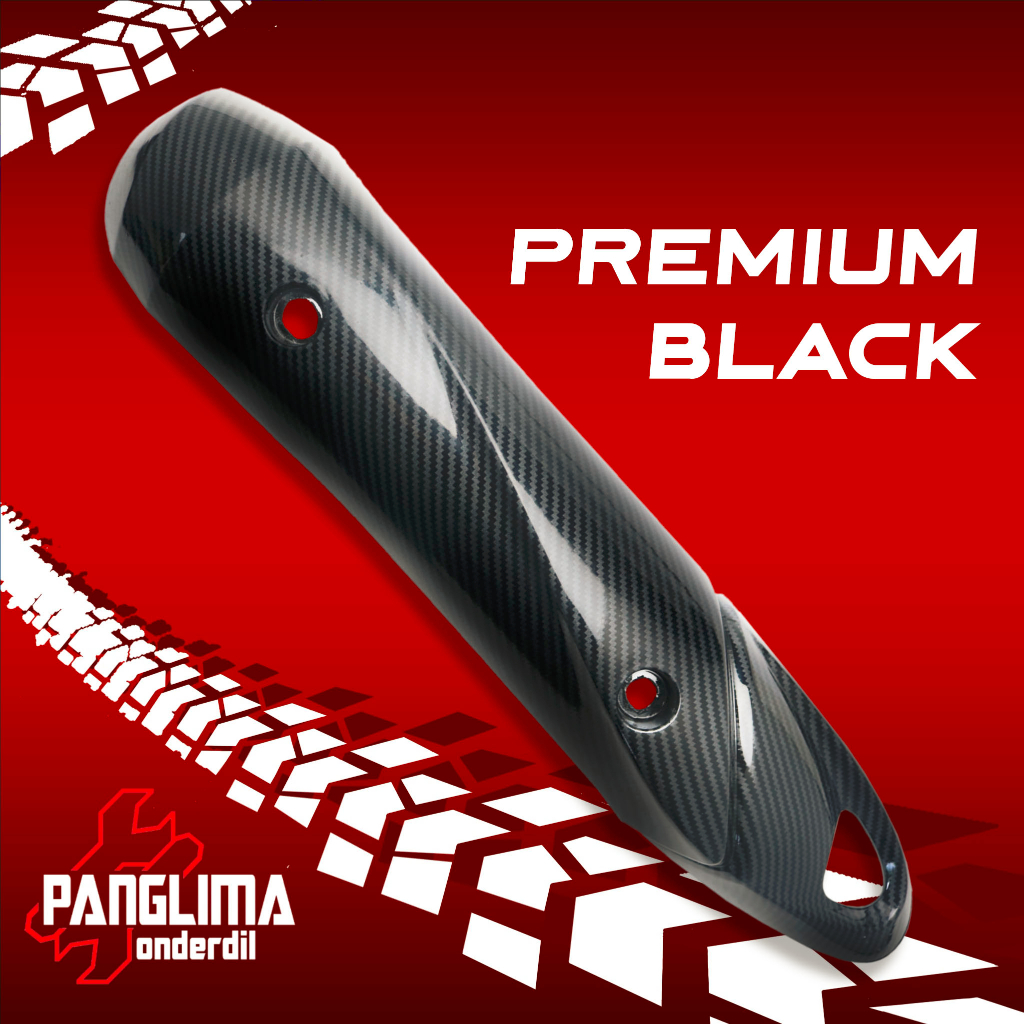 Pelindung Knalpot Hitam-Karbon-Carbon Honda Spacy Karbu-Karburator-FI-F1 Cover Tutup-Penutup-Tameng Kenalpot-Muffler-Exhaust