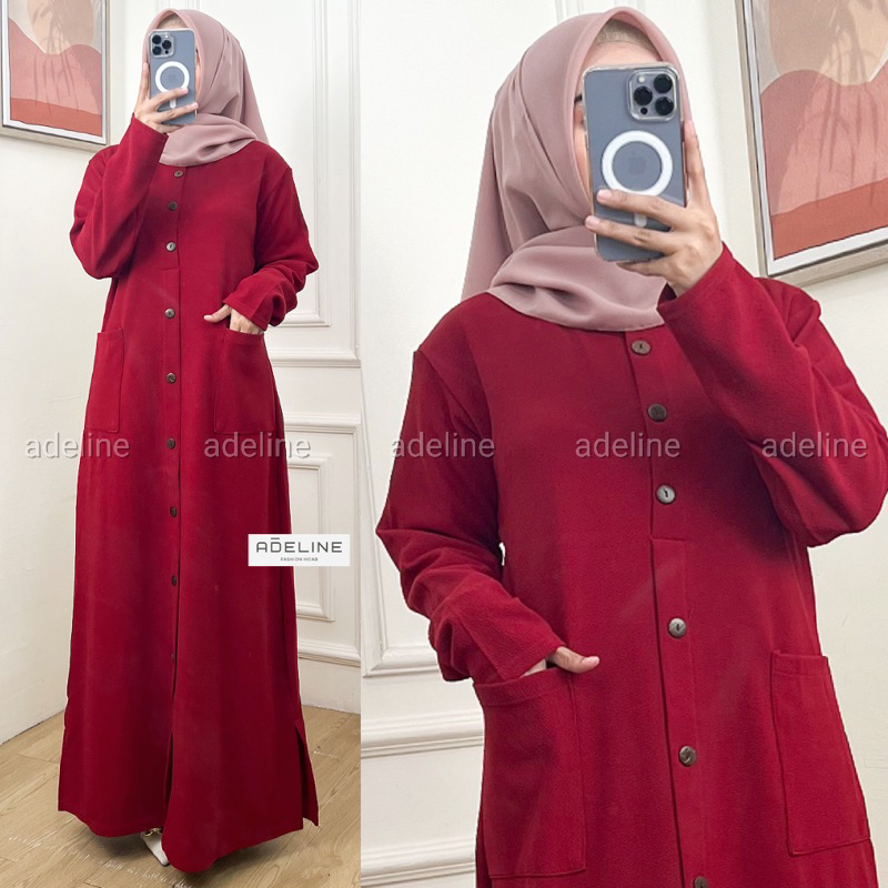 Azzahra - Gamis Wafle Milano LD100 Busui Kantong Kiri&amp;Kanan / R.5 - 187-5310