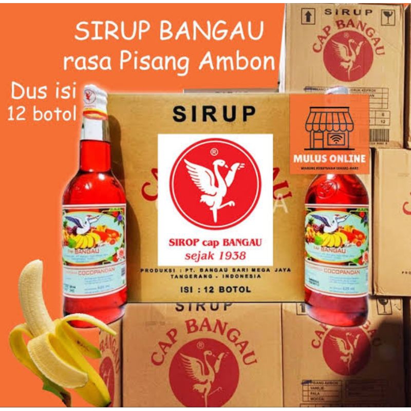 

Sirup Bangau / Sirup Bango Pisang Ambon 1 Dus isi 12 Botol