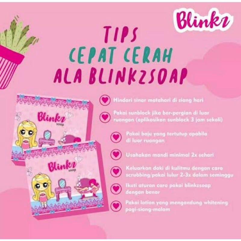 BLINKZ Soap Sabun Pemutih Pencerah Wajah Badan 60gr BPOM Gluta Whitening Brightening